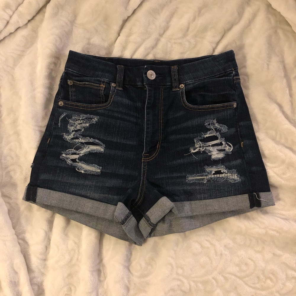 Curvy American Eagle Hi-Rise Shortie Shorts
